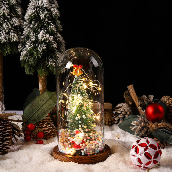 PVC juletræsharpiks julemandsdæksel LED-lampe julegavepynt, 11,5 * 21,5 cm