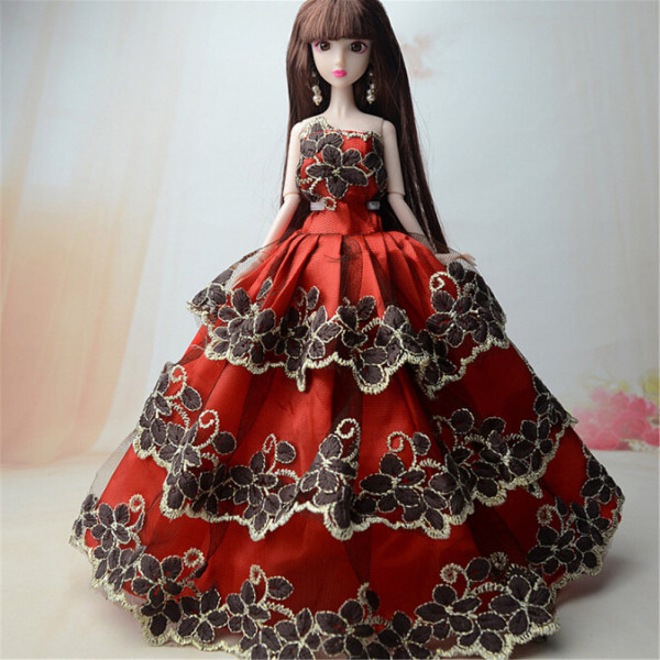 5 st/ set Wedding Evening Dress Princess Dress Kläder för Barbie 0