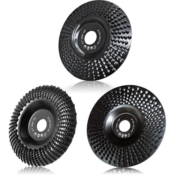 Træslibeskive 125 mm, 3 stk. slibeskiver til formning, slibning og skæring. Skive til vinkelsliber,