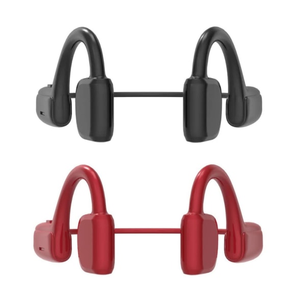 Öppet öra svettsäkert headset för sportlöpning för elektronikbruk -Rött