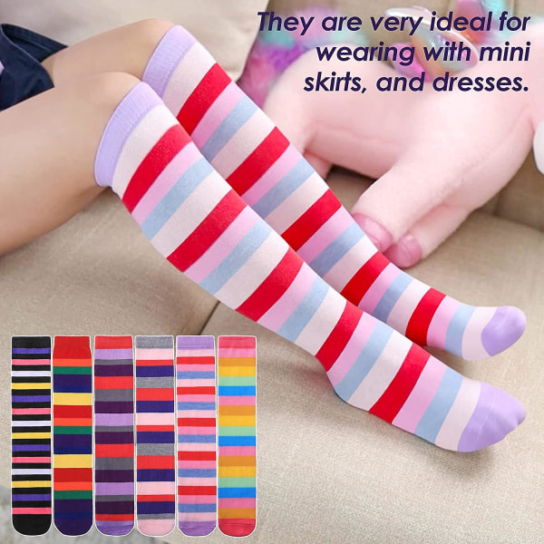 3-12 år gamle piger, knæhøje sokker, børn, søde skøre sjove dyremønstre, lange støvler, regnbuestrømper