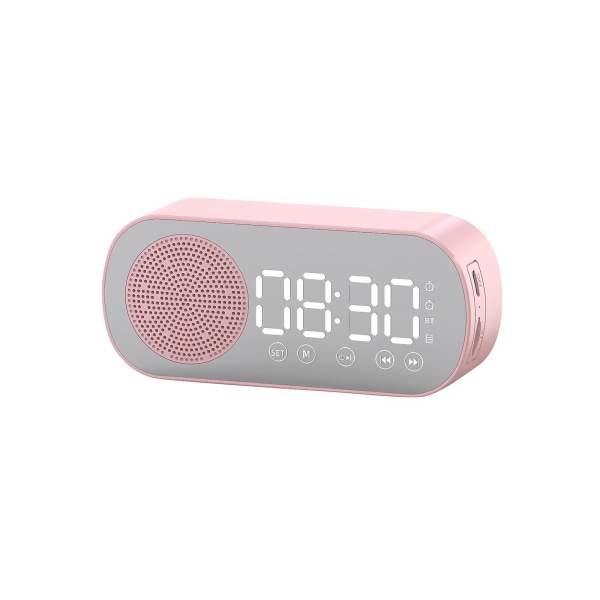 Led Mirror Digital Alarm Clock Big Time Display Table Wireless Speaker Subwoofer Music Player Support Bluetooth