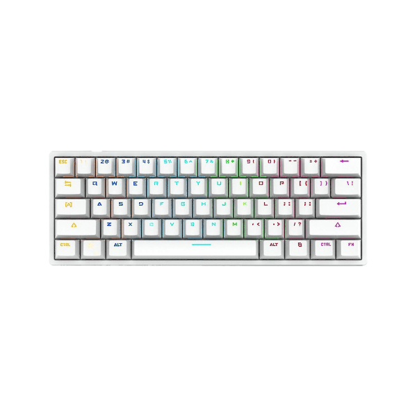 Kablet 60% mekanisk gaming tastatur RGB baggrundsbelyst kompakt 61 taster mini tastatur med blå switche til Windows PC