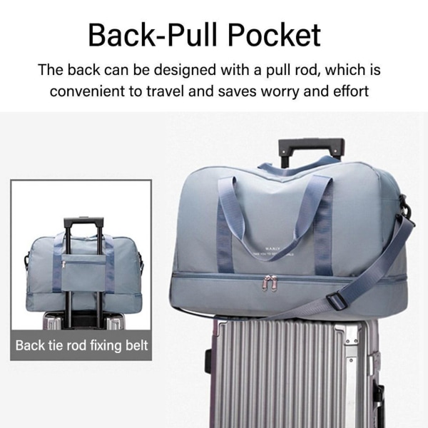 Rejsetaske Sport Gym Bag Weekender Håndbagage med skorum Rejsetaske til kvinder og mænd Pink