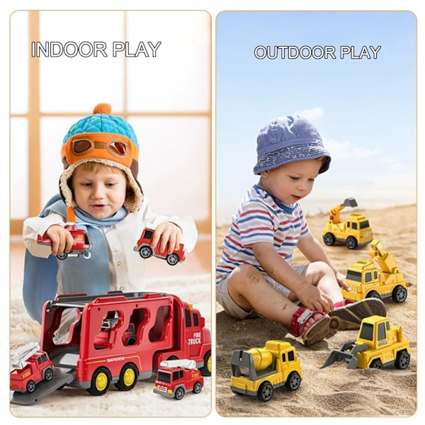 1 Set Kids Carrier Truck Lelu Musiikki Valo Inertiaveto Koulutus Kuljetusauto Taaperot Pojat Tytöt Konttiauto Lelu Syntymäpäivälahjat