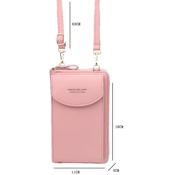 Väska Mjukt PU-läder Kvinnor RFID-blockerande Små Crossbody-väskor Mobilväska Inbyggd plånbok Axelväska