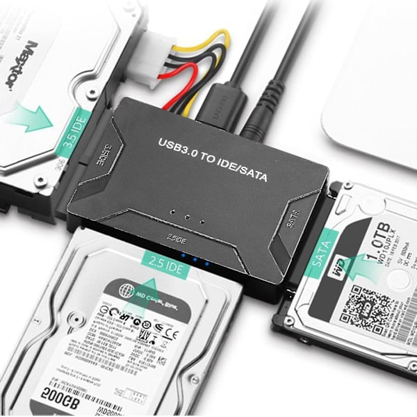 USB 3.0 til IDE og SATA Konverter Ekstern Harddisk Adapter Kit til Universal 2.5/3.5