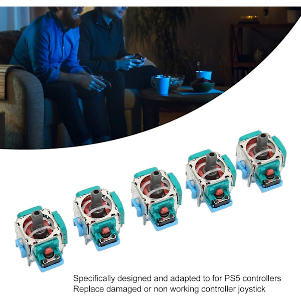 5-pack Ersättningsjoystick för PS5, Ny Analog Stick Tummodul för Exakt Styrning av Handkontrollen, Hållbara PS5-tillbehör