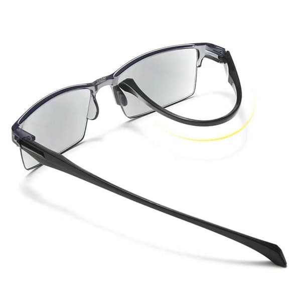 Anti-Blått Ljus Läsglasögon Automatisk Zoom GRÅ Grey