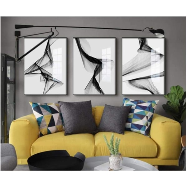 Art painting, abstract black and white art wall, modern home decor