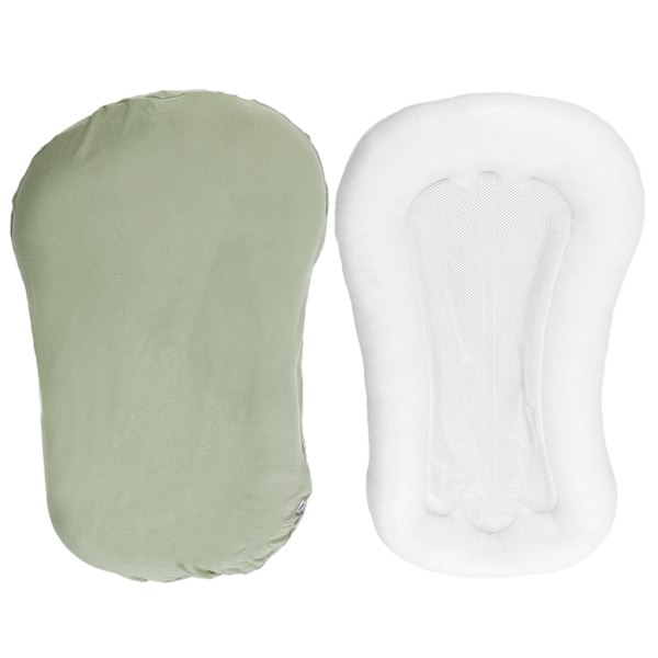 Baby Nest Kudde Ergonomisk Mjuk Beröring, Hudvänlig Hållbar och Lätt att Rengöra Baby Lounger Kudde för Pojkar Flickor Sjögrön
