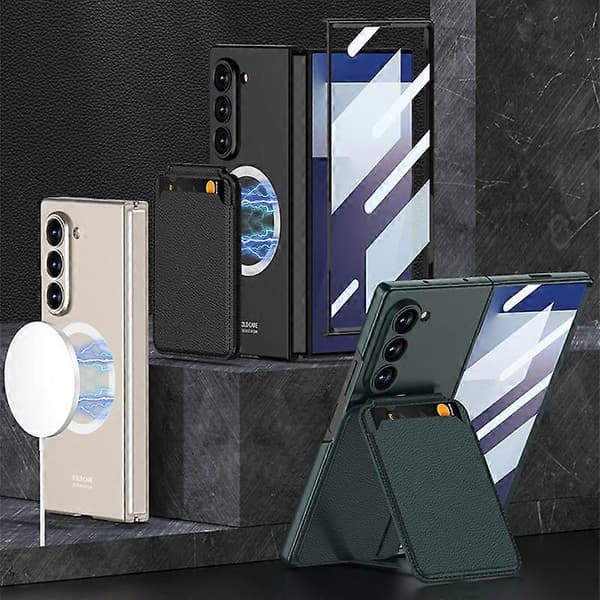 GKK Integrerat Magnetiskt Vikbart Kortfack Telefonfodral För Samsung Galaxy Z Fold7 5G Grå Grey