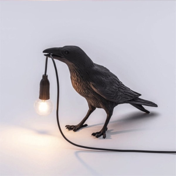 Seletti Bird Modern Italian Væglampe Sort Hvid Resin Ligh-WELLNGS black standing