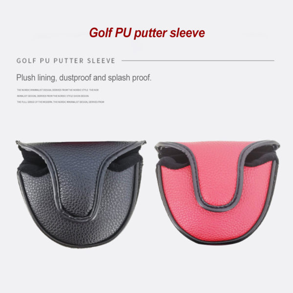 Golfkølle Hovedbetræk Ensfarvet Klistermærke Type Putter Cover Sort