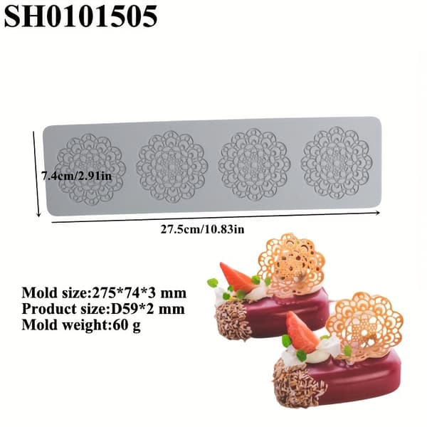 Silikonspetsformar & Blomfondantformar för tårtchokladgodisdekoration 1502