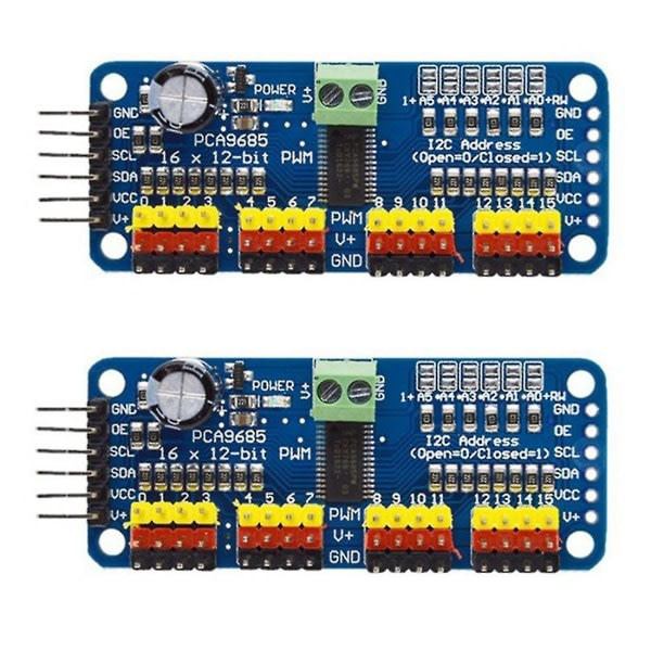 16-kanals 12-bit PWM/servo-driver - I2C-interface PCA9685 modul Raspberry Pi Shield modul Servo Shield