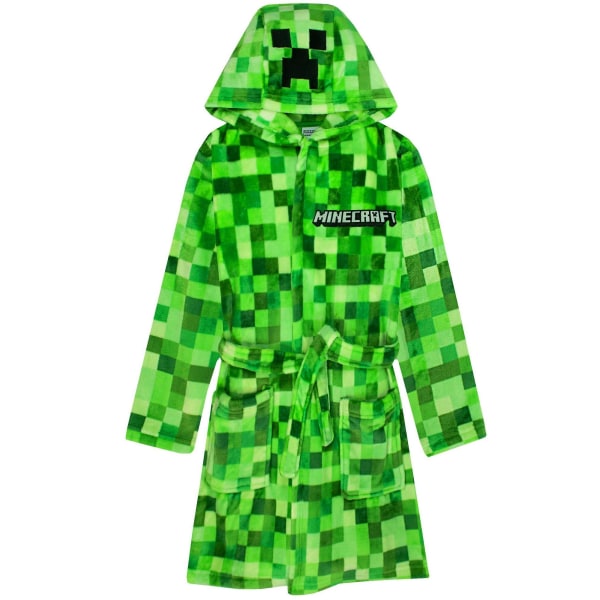 Minecraft Poikien Creeper Pixel -kylpytakki 9-10 vuotta vihreä Vihreä Green 9-10 Years