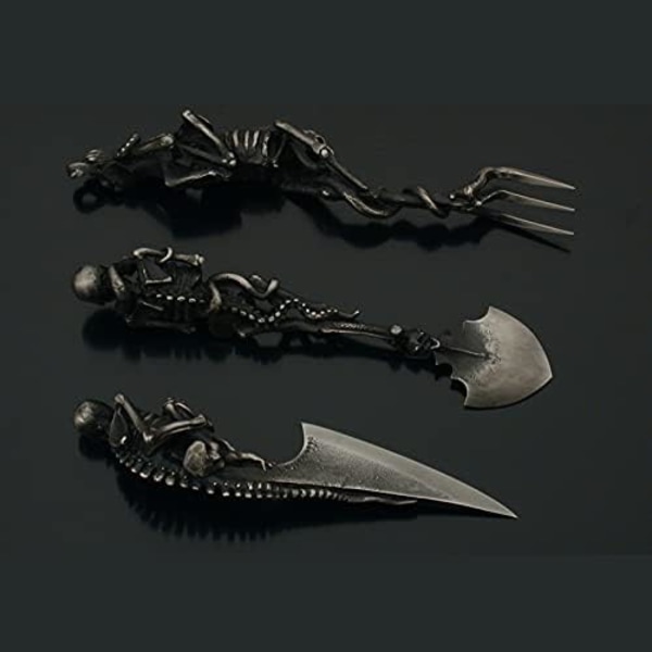 Halloween-present Skelett bestick set metall bordsartiklar semesterfest dekoration silver