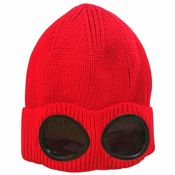 Unisex Goggle Beanie Strikkede Vinter Chunky Beanie Hat