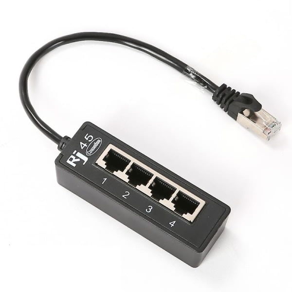 Ryra Rj45 1 hane till 4 hona LAN Ethernet-jack 2/3-portars splitter Ethernet-kabel
