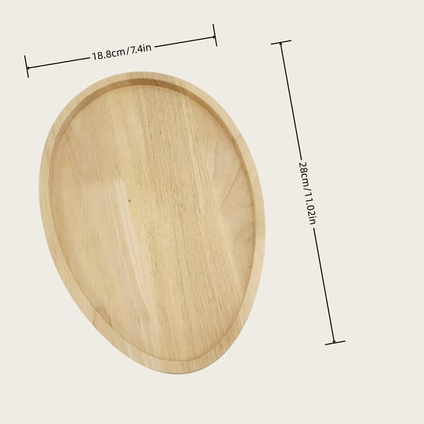 Påskeeggformet serveringsbrett i tre med rom for godteri og nøtter, dekor egg plate