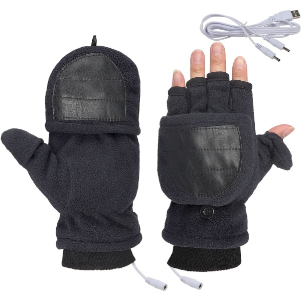 USB uppvärmda handskar vante för kvinnor män Tvättbara dubbelsidiga elvärme thermal handskar unisex