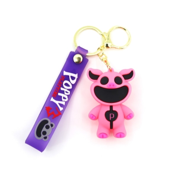 2024 Smiling Critters CatNap DogDay Figurer PVC Tasker Vedhæng Nøgleringe Pink
