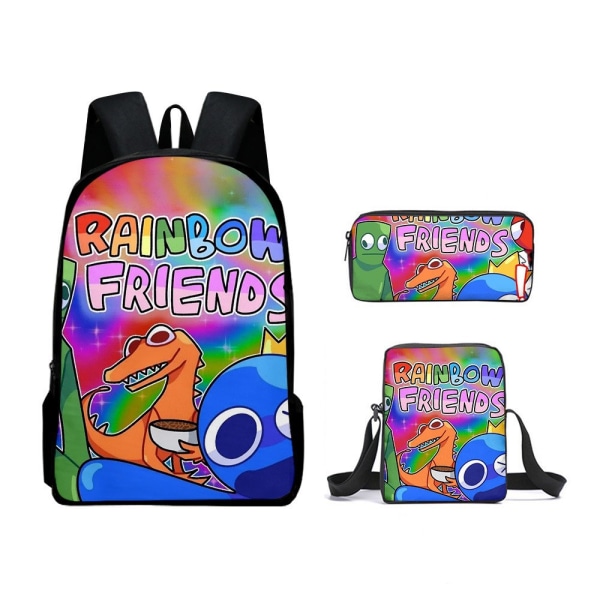 Rainbow Friends Book Bag Cartoon olkalaukku, 17 tuumaa, opiskelijatuotteet (erittäin siistejä)