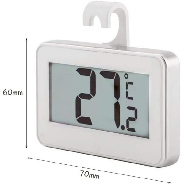 Kjøle- og frysetermometersett med 2 stk med opphengskrok (hvit)