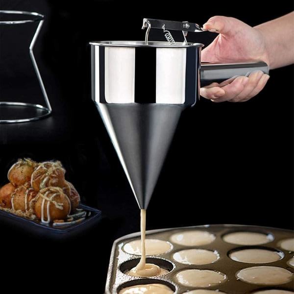Røredispenser i rustfritt stål med stativ for kaker, smultringer, muffins, pannekaker