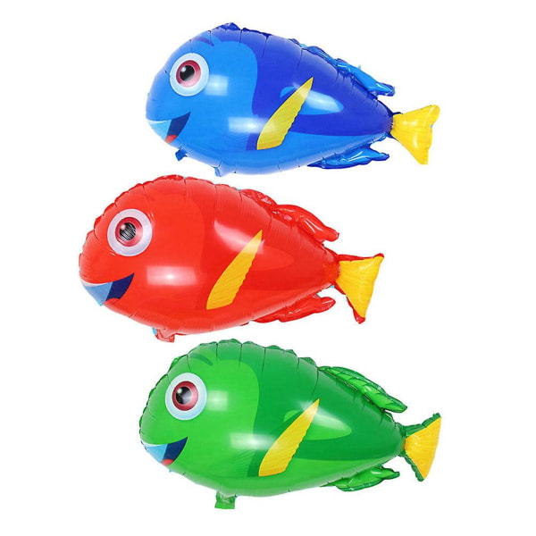 12 kpl Sarjakuva alumiinifolio ilmapallo Tropical Fish Helium ilmapallot juhlan sisustamiseen (satunnainen väri)