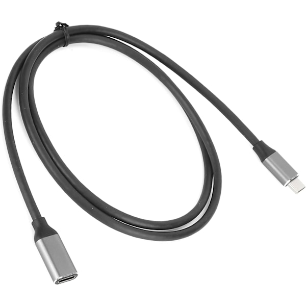 USB-C Förlängningskabel, HD 4K USB 3.1 Hane till Hona Förlängningssladd 3A 60W PD Snabbladdning 400M/s Dataöverföring Typ C-kabel (0,5m) (Svart)