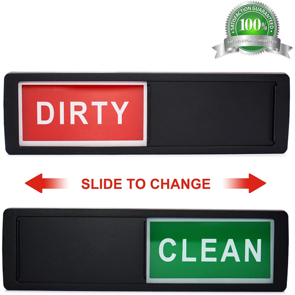 Opvaskemaskinemagnet Clean Dirty Sign Lukker ændrer sig kun, når du trykker på den Ikke-ridsende stærk magnet eller 3M klæbende muligheder (sort)