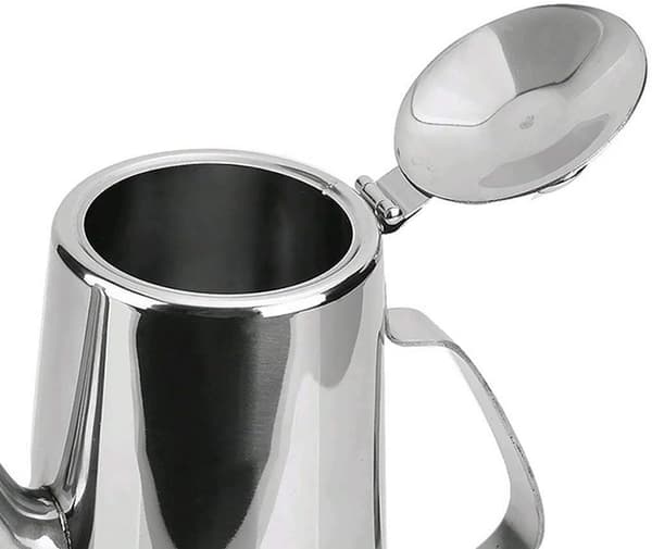 Vandkande i rustfrit stål med låg til Cafe Lait drink_xx