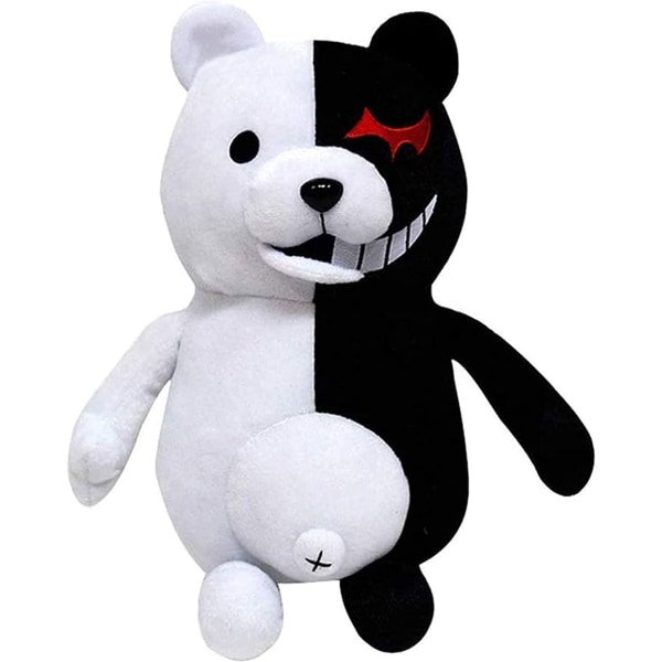 Monokuma pehmolelu mustavalkoinen karhu täytetty eläin Anime Cosplay pehmo 10 tuumaa