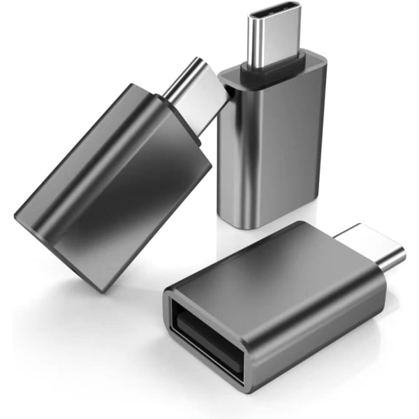 USB C till USB-adapter 3-pack, Typ C hane till USB A hona adapter, Thunderbolt 4 OTG-konverterare