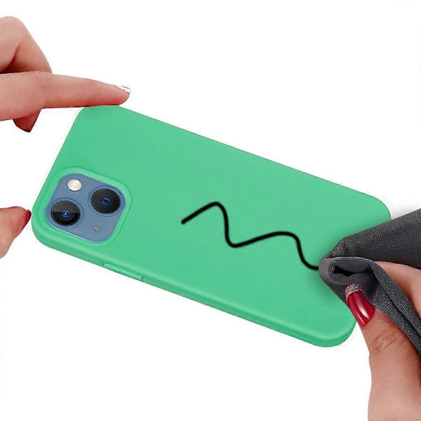 Flytande silikon skyddsfodral för iPhone 13 mini - Multicolor Green