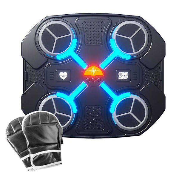 Musikboxningsmaskin för barn 2024 med handskar Bluetooth Smart Boxningsträning Väggmål Punching Pads för barn födelsedag julgåva svart Black Ordinary Style