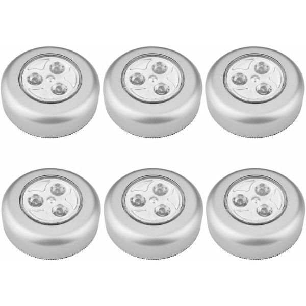 Selvklebende batteridrevne LED-lys, selvklebende LED-nattlys med 3 batterier/batteri for garderobe/skap/hylle/inngang/kjøkken/gang