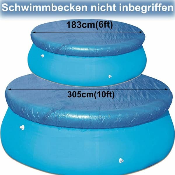 Poolskydd för rund pool Ø 183 cm - Poolskydd - För metall- och ram Prism Easy Set rund - Dammskydd PE skyddstäckning_xx