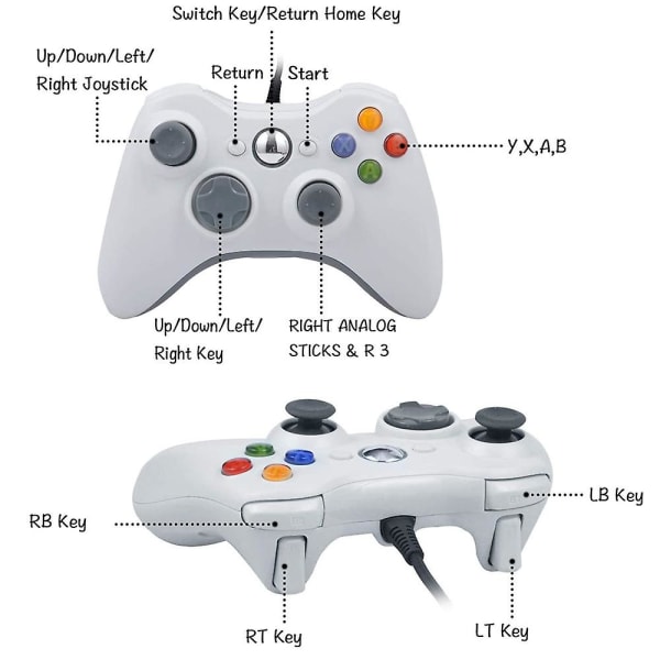 Xbox360 Wired Playerunknown's Battlegrounds Gamepad Usb Vibration Gamepad Pc Universal Wired Playerunknown's Battlegrounds Gamepad-blå