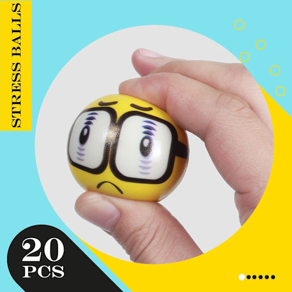 20 st Anti-Stress Leksakskulor Kastkula Squeezekulor för Barn Vuxna Partypåsar Barnkalas Pojkpartypresenter Giveaways Barn