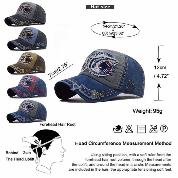 Distressed baseball kasket til mænd Snapback Trucker Hat Udendørs Sports Cap Unisex Snapback Vintage Trucker Cap (marineblå)