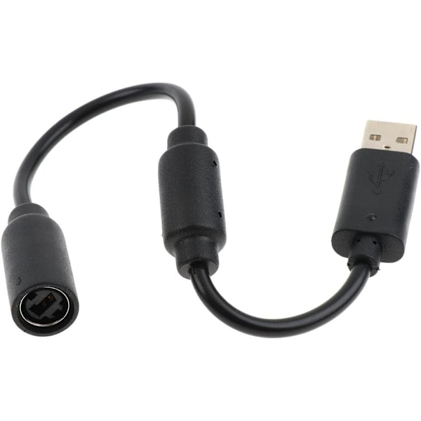 perfk Pelikonsoli USB-muunninsovittimen kaapeli irrotettava kaapeli Xbox 360 -ohjaimelle, musta/harmaa - musta