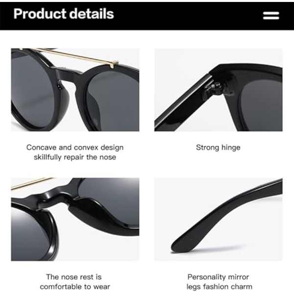 Retro 70s Aviator Polaroid aurinkolasit Black frame light tea leaves