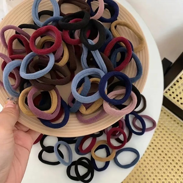 Elegant 100-pak Hårbåndsæt – Holdbare Elastiske Bånd i Flere Farver til Alle Frisurer