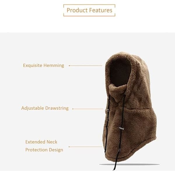 Sherpa-huppu hiihtomaski, fleece-balaclava tuulenpitävä talvimaski