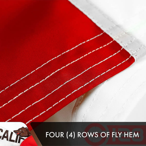 California State Flag | 3x5 fot | Dobbeltsidig brodert 210d innendørs/utendørs, messingermer, kraftig polyester, 3-lags