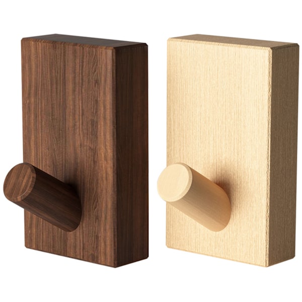 Väggkrok i trä Kraftig Dörrkrok Multifunktionell Hatthängare för Hemmet Svart Valnöt Black Walnut 3pcs