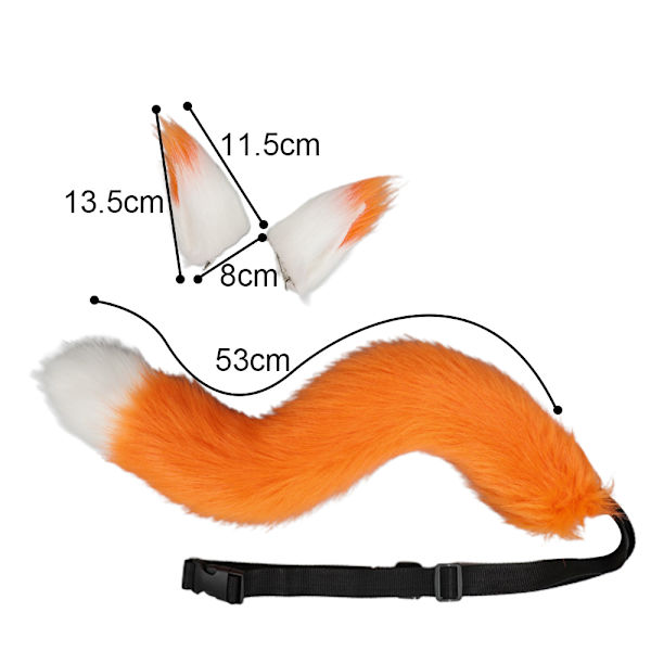 Falsk pels kat ræv ulv furry hale og pin ører til Halloween